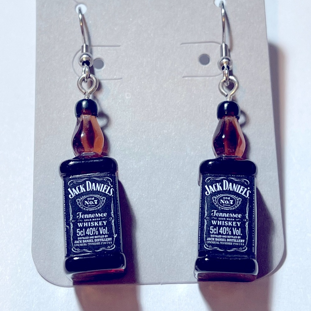 Jack Daniels Beer Earrings